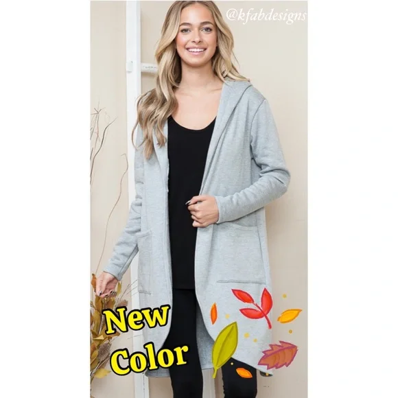 ❤️LAST 1! Must Have SO SOFT Heather Gray Open Cardigan Jacket with Side Pockets! - Picture 5 of 7
